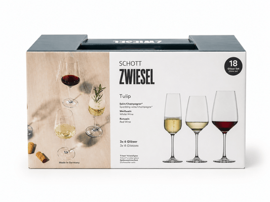 Schott Zwiesel Tulip Crystal Wine Glass Set – 18 Pieces | Made in Germany - Al Thahani Furniture