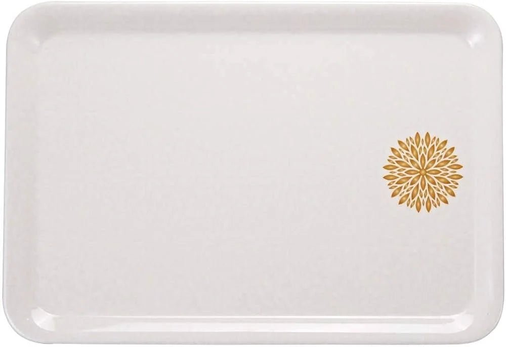 Servewell White Melamine Serving Tray | Gold Leaf Pattern - althahanifurniture