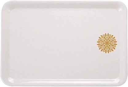 Servewell White Melamine Serving Tray | Gold Leaf Pattern - althahanifurniture