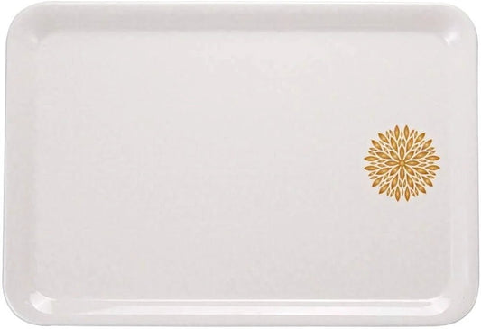 Servewell White Melamine Serving Tray | Gold Leaf Pattern - althahanifurniture
