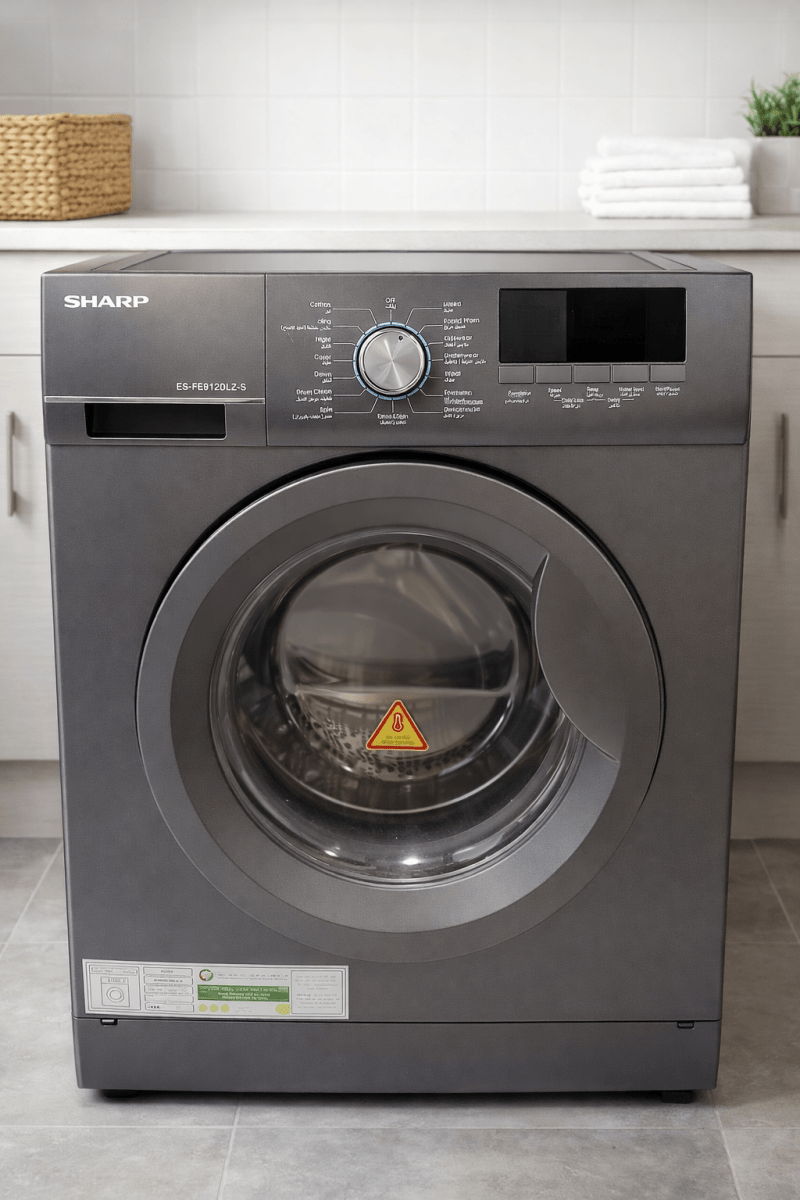 Sharp Front Load Washing Machine – 9kg Capacity – 16 Wash Programs – Quick Wash - althahanifurniture