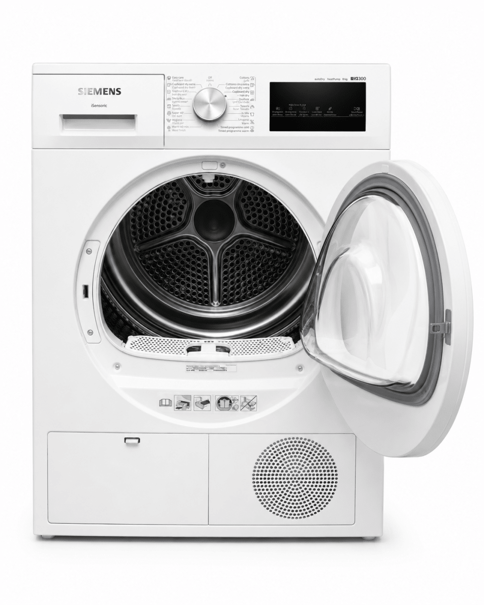 Siemens iQ300 WT45H212GC 8kg Heat-Pump Tumble Dryer with AutoDry – White - Al Thahani Furniture