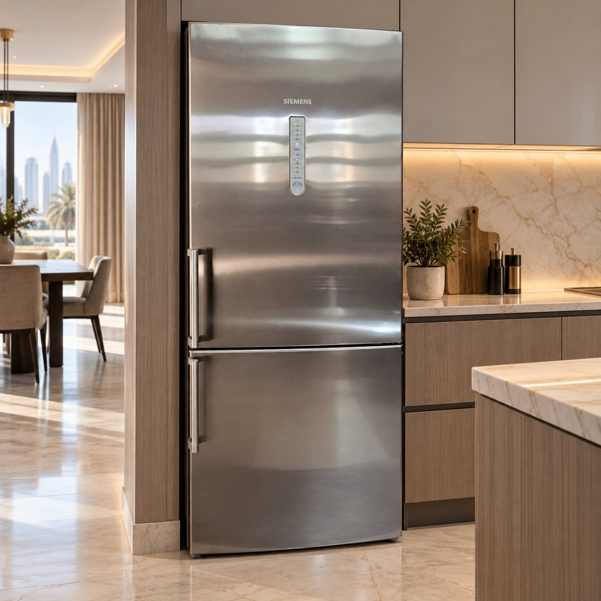 Siemens KG56NAI20M/04 iQ500 497L No Frost Bottom Freezer Refrigerator – Stainless Steel - Al Thahani Furniture