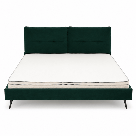 Silentnight Lyon Green Upholstered King Bed with Mattress – 180 × 200 cm - Al Thahani Furniture