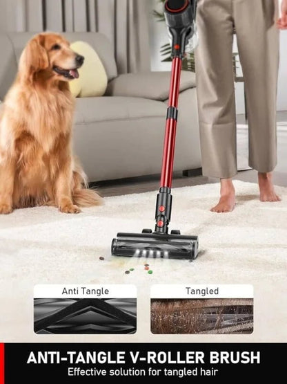 Sincher Cordless Stick Vacuum Cleaner | 4 - in - 1 Lightweight | 30,000Pa Suction | HEPA Filtration | LED Headlights | Cordless Gold Finish - althahanifurniture