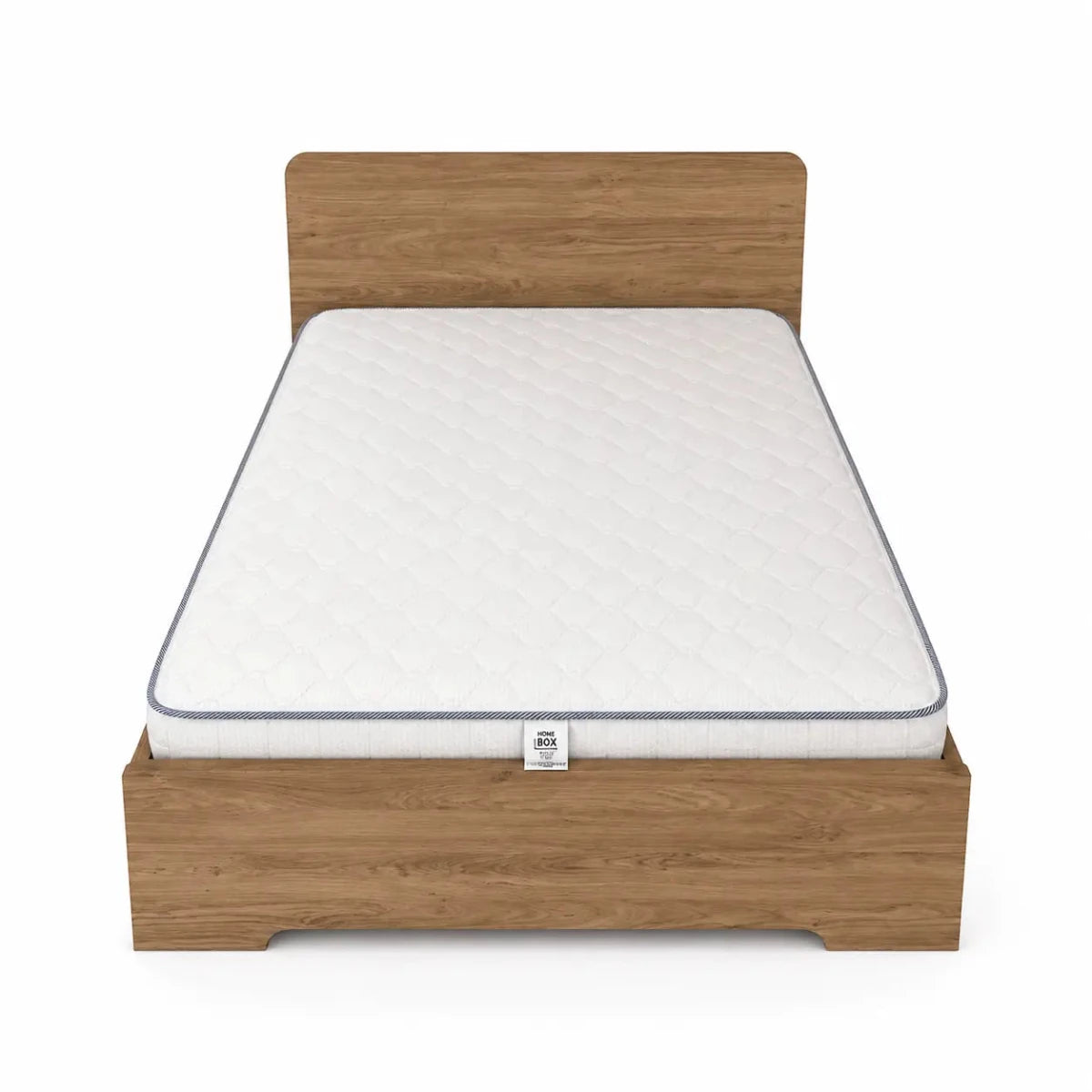 Single Bed Set with Mattress | Light Wood Grain, Platform Base, 120x200 cm - used 5 months - Al Thahani Furniture