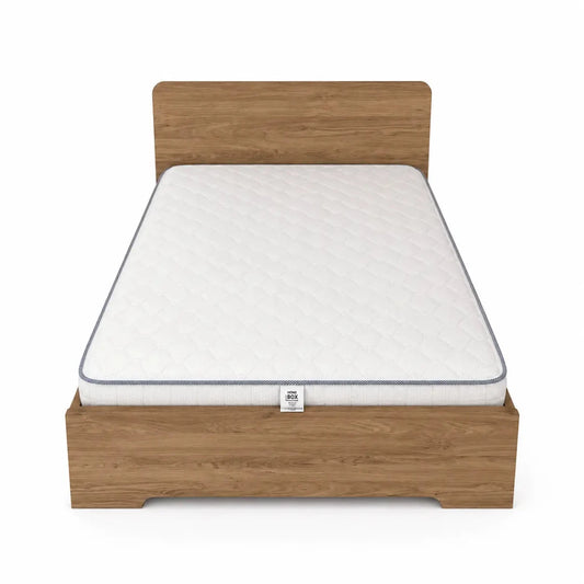 Single Bed Set with Mattress | Light Wood Grain, Platform Base, 120x200 cm - used 5 months - Al Thahani Furniture