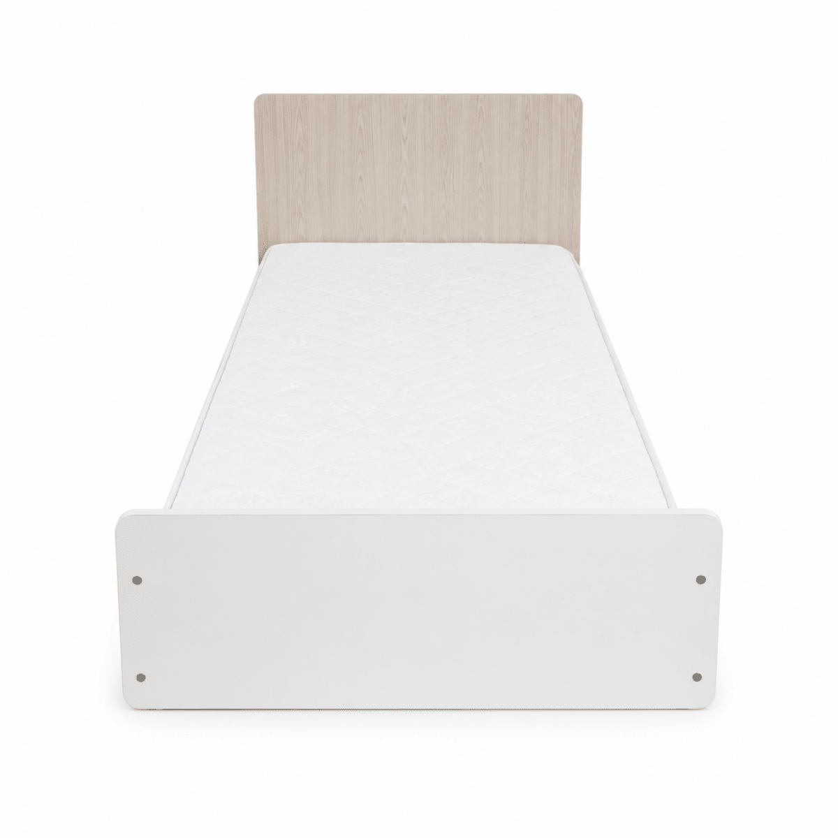 Single Bed Set with Sonoma Oak Headboard & Mattress | White, 90x190 cm -used 5 months - Al Thahani Furniture