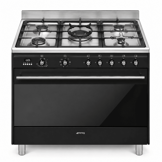 Smeg SSA91MAA9 90cm 5-Burner Dual-Fuel Cooker – Anthracite – 115L Oven - Al Thahani Furniture