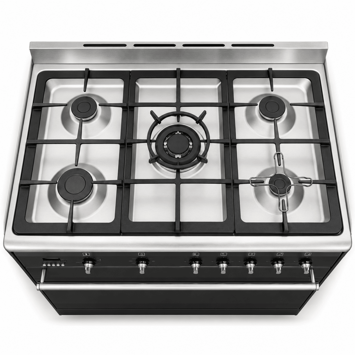 Smeg SSA91MAA9 90cm 5-Burner Dual-Fuel Cooker – Anthracite – 115L Oven - Al Thahani Furniture