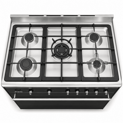 Smeg SSA91MAA9 90cm 5-Burner Dual-Fuel Cooker – Anthracite – 115L Oven - Al Thahani Furniture
