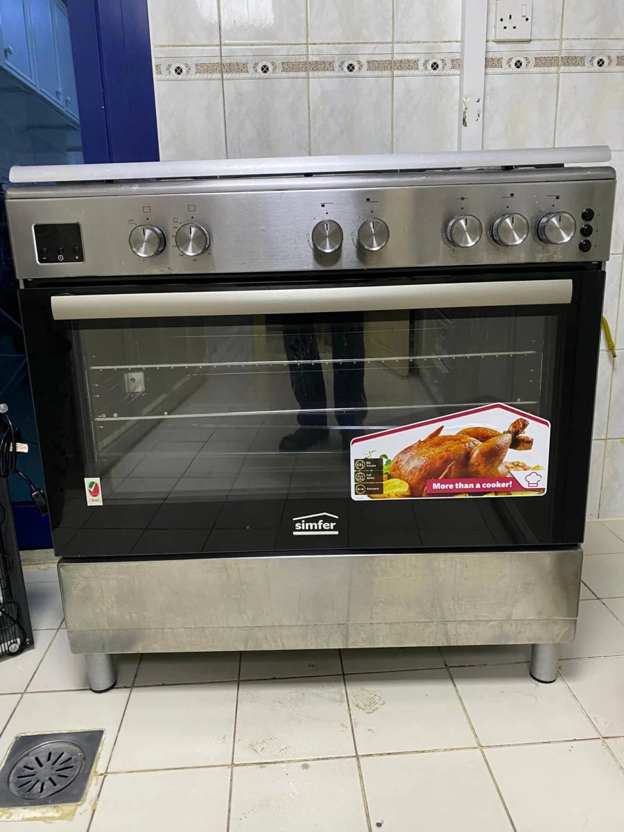 Smifer 90cm Freestanding Gas Cooker | 5 High - Efficiency Burners | Convection Gas Oven - althahanifurniture