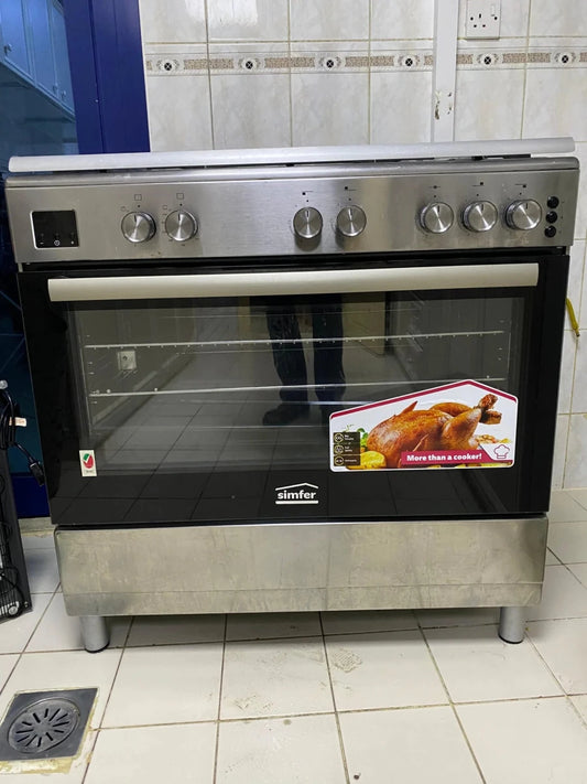Smifer 90cm Freestanding Gas Cooker | 5 High - Efficiency Burners | Convection Gas Oven - althahanifurniture