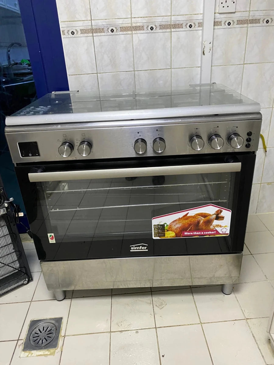 Smifer 90cm Freestanding Gas Cooker | 5 High - Efficiency Burners | Convection Gas Oven - althahanifurniture