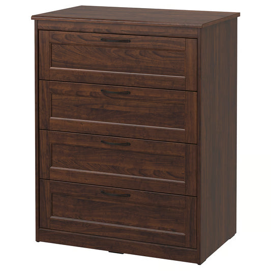 IKEA SONGESAND Chest of 4 Drawers – Brown, 82x104 cm (Used – 5 Months, Excellent Condition)