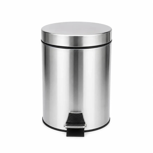 Stainless Steel Pedal Trash Bin | 5 Litres, Soft - Close Lid - used 1 months - Al Thahani Furniture