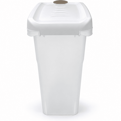 Stefanplast 40L Airtight Pet Food Storage Container with Wheels – Transparent & White - Al Thahani Furniture