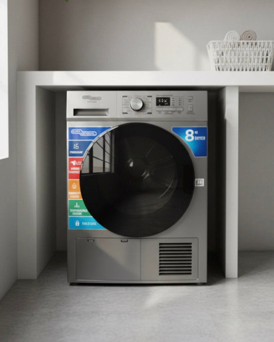 Super General Condenser Dryer | 8 kg Capacity | 16 Programs | Humidity & Temperature Sensors - althahanifurniture