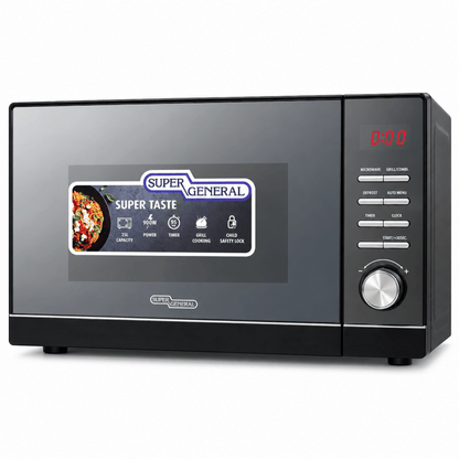 Super General SGMM926NHM 25L Microwave Oven with Grill – 900W – Black - Al Thahani Furniture
