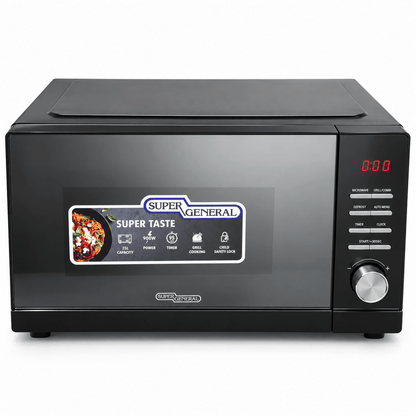 Super General SGMM926NHM 25L Microwave Oven with Grill – 900W – Black - Al Thahani Furniture