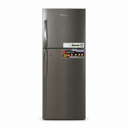 Super General SGR360I Top Mount Refrigerator | 360L Gross, No-Frost, Inox Silver - used 8 months - Al Thahani Furniture