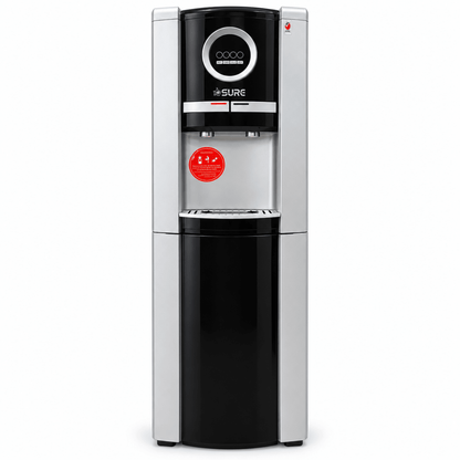 SURE G10 Freestanding Hot & Cold Water Dispenser with Refrigerator & Freezer – Silver & Black - Al Thahani Furniture