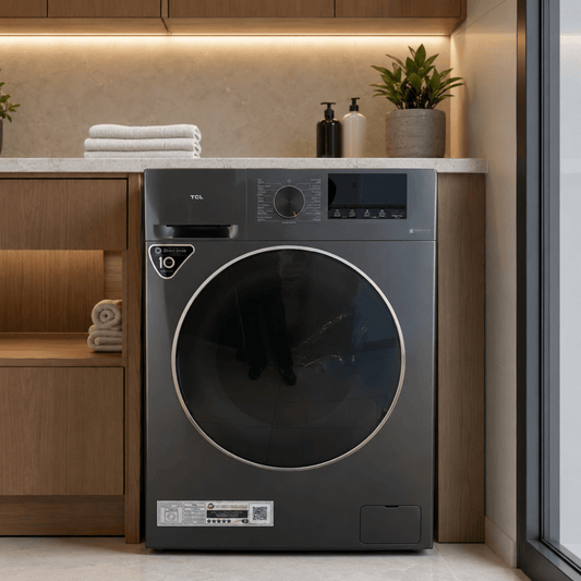 TCL P210FLG 10 kg Direct Drive Front Load Washing Machine – Dark Silver - Al Thahani Furniture