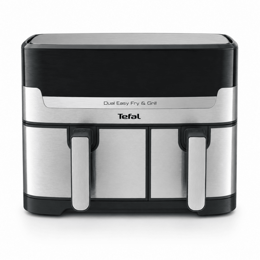 Tefal Dual Easy Fry &amp; Grill EY905D40 8.3L Dual Air Fryer – Stainless Steel - Al Thahani Furniture