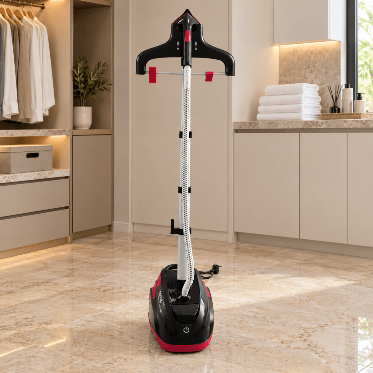 Tefal Master Precision 360° Upright Garment Steamer – IT6540M0 – 1500W – Black & Raspberry Red - Al Thahani Furniture
