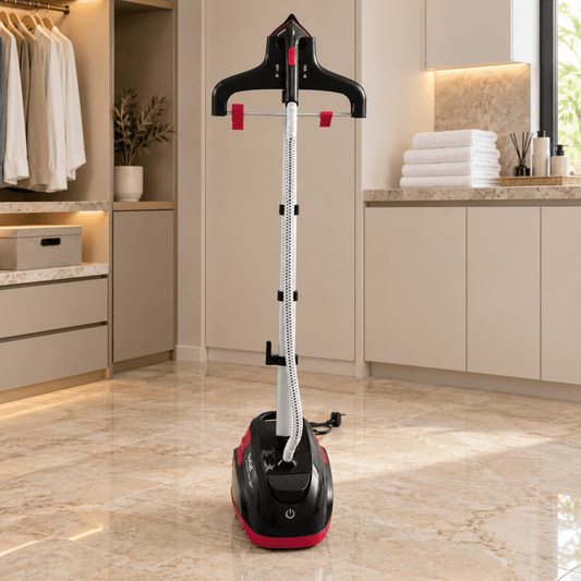 Tefal Master Precision 360° Upright Garment Steamer – IT6540M0 – 1500W – Black & Raspberry Red - Al Thahani Furniture