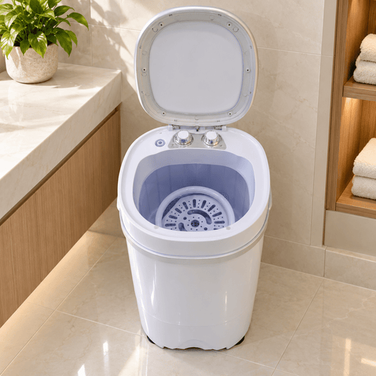 Tiktun XPB46-1218A 4.6kg Portable Mini Washing Machine with 2kg Spin Basket – White - Al Thahani Furniture