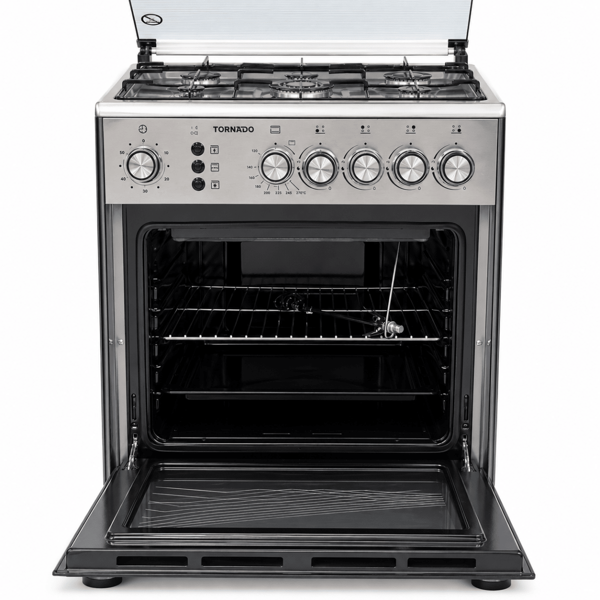 Tornado 4-Burner Freestanding Gas Cooker with Oven &amp; Grill – 60 × 60 cm - Al Thahani Furniture