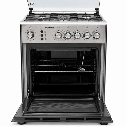 Tornado 4-Burner Freestanding Gas Cooker with Oven &amp; Grill – 60 × 60 cm - Al Thahani Furniture