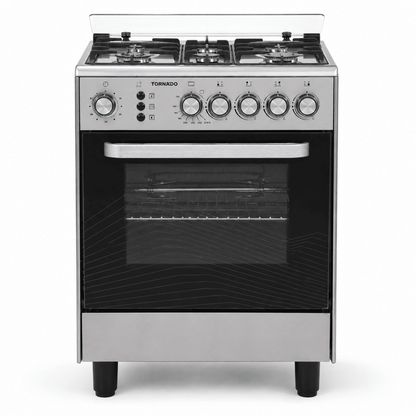 Tornado 4-Burner Freestanding Gas Cooker with Oven &amp; Grill – 60 × 60 cm - Al Thahani Furniture