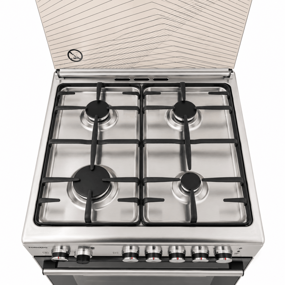 Tornado 4-Burner Freestanding Gas Cooker with Oven &amp; Grill – 60 × 60 cm - Al Thahani Furniture