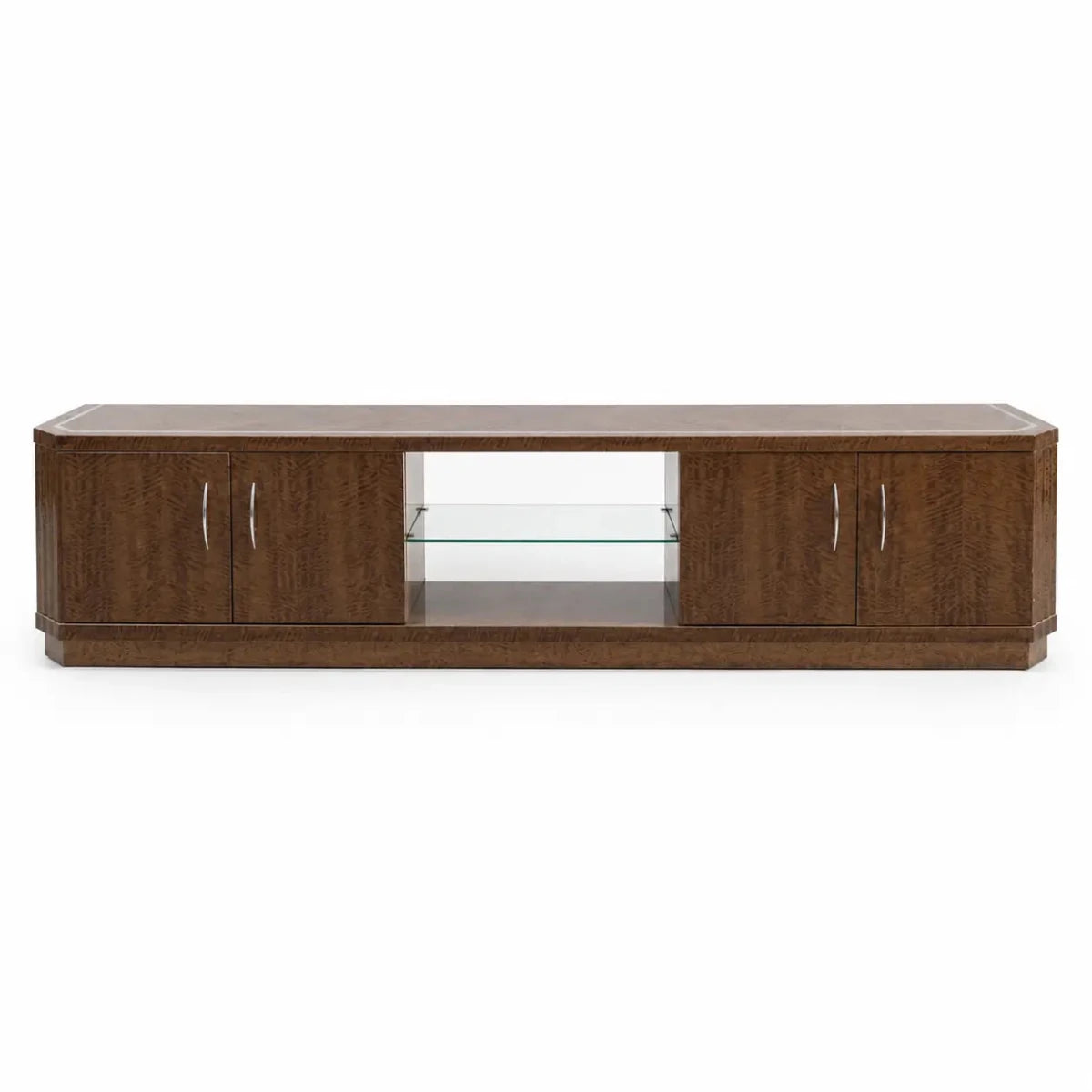 Traditional Burl Wood TV Stand/Media Console - used 8 months - Al Thahani Furniture