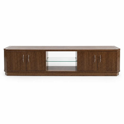 Traditional Burl Wood TV Stand/Media Console - used 8 months - Al Thahani Furniture