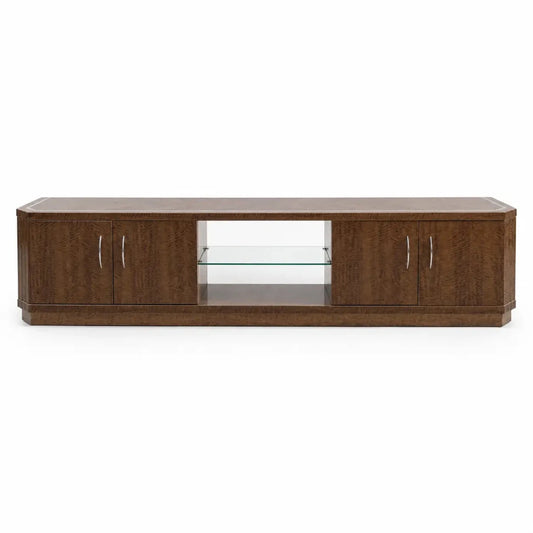 Traditional Burl Wood TV Stand/Media Console - used 8 months - Al Thahani Furniture