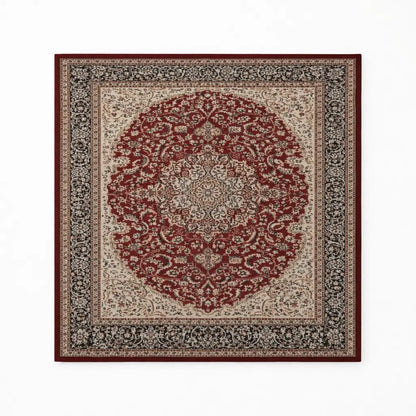 Traditional Floral Medallion Area Rug – Red & Cream, 160x235 cm - althahanifurniture