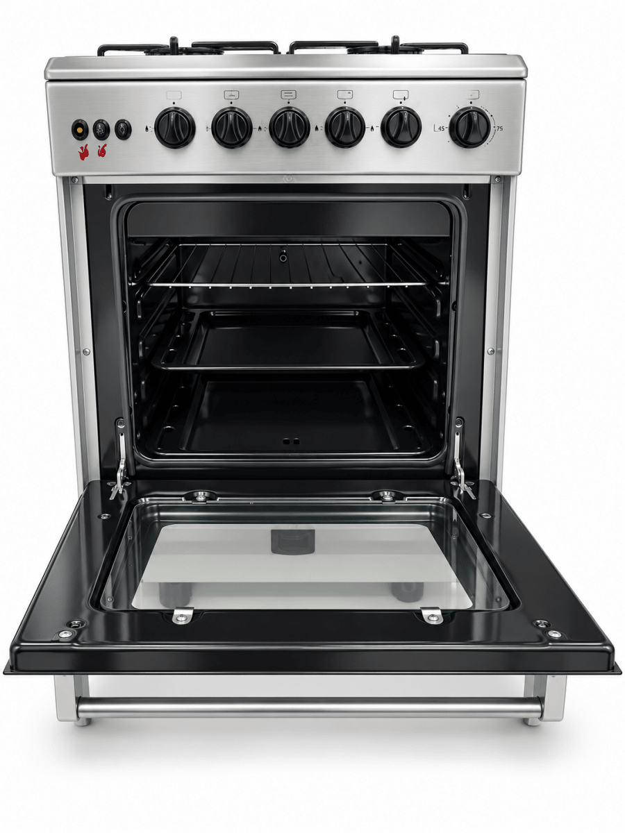 Unionaire C6060 60 × 60 cm 4-Burner Gas Cooker with Oven & Grill – Stainless Steel - Al Thahani Furniture