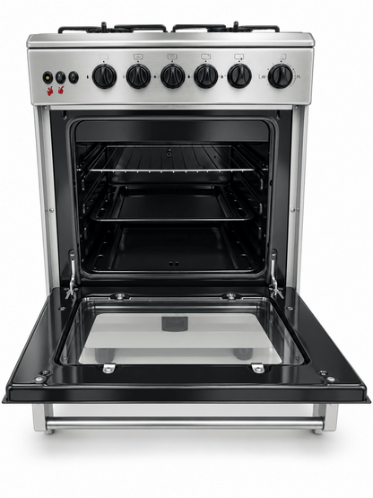 Unionaire C6060 60 × 60 cm 4-Burner Gas Cooker with Oven & Grill – Stainless Steel - Al Thahani Furniture
