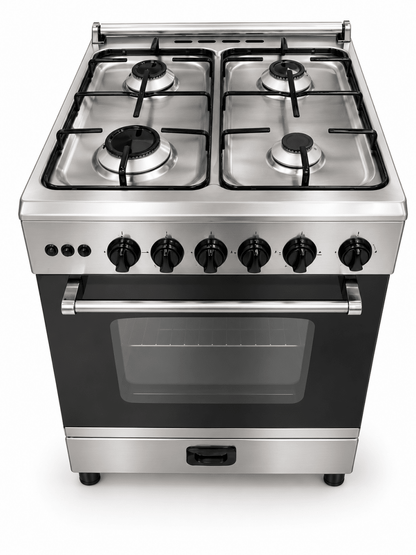 Unionaire C6060 60 × 60 cm 4-Burner Gas Cooker with Oven & Grill – Stainless Steel - Al Thahani Furniture