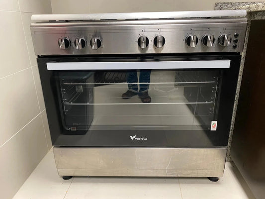 Veneto 90×60cm Freestanding Gas Cooker | Closed - Door Grilling & Oven Fan - althahanifurniture