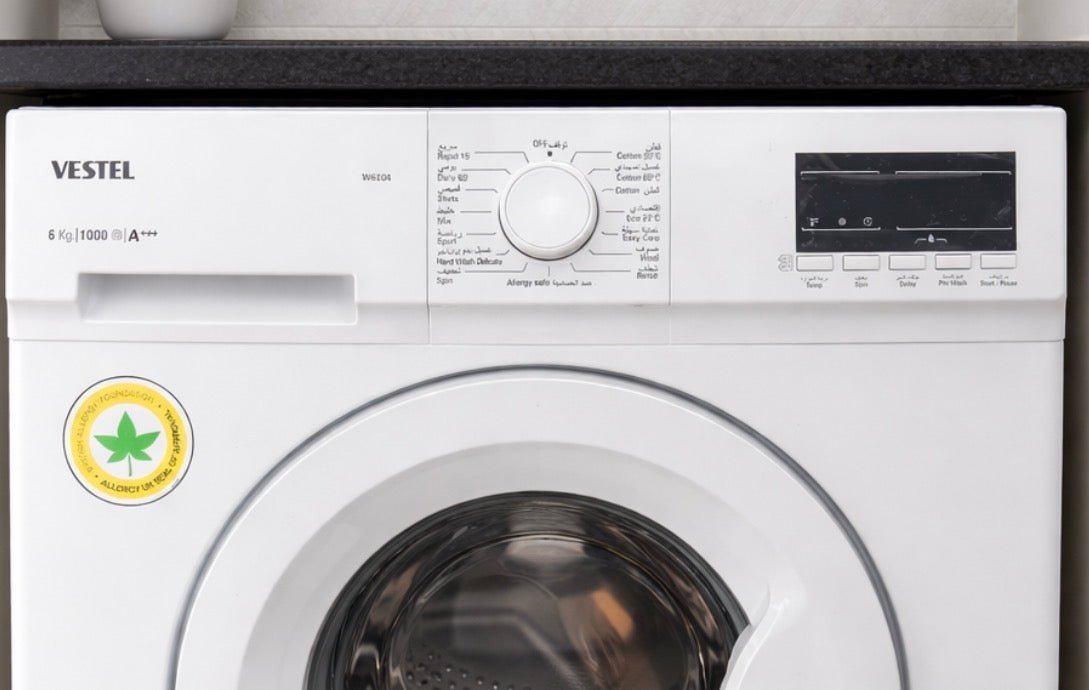 Vestel 6kg Front Load Washing Machine – 1000 RPM, 15 Programs, Energy Efficient, Child Lock - althahanifurniture