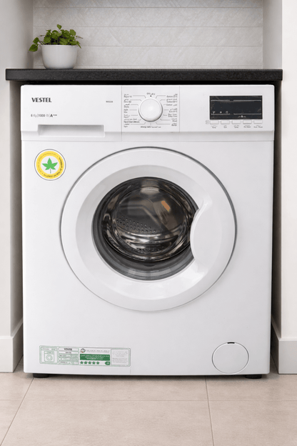 Vestel 6kg Front Load Washing Machine – 1000 RPM, 15 Programs, Energy Efficient, Child Lock - althahanifurniture