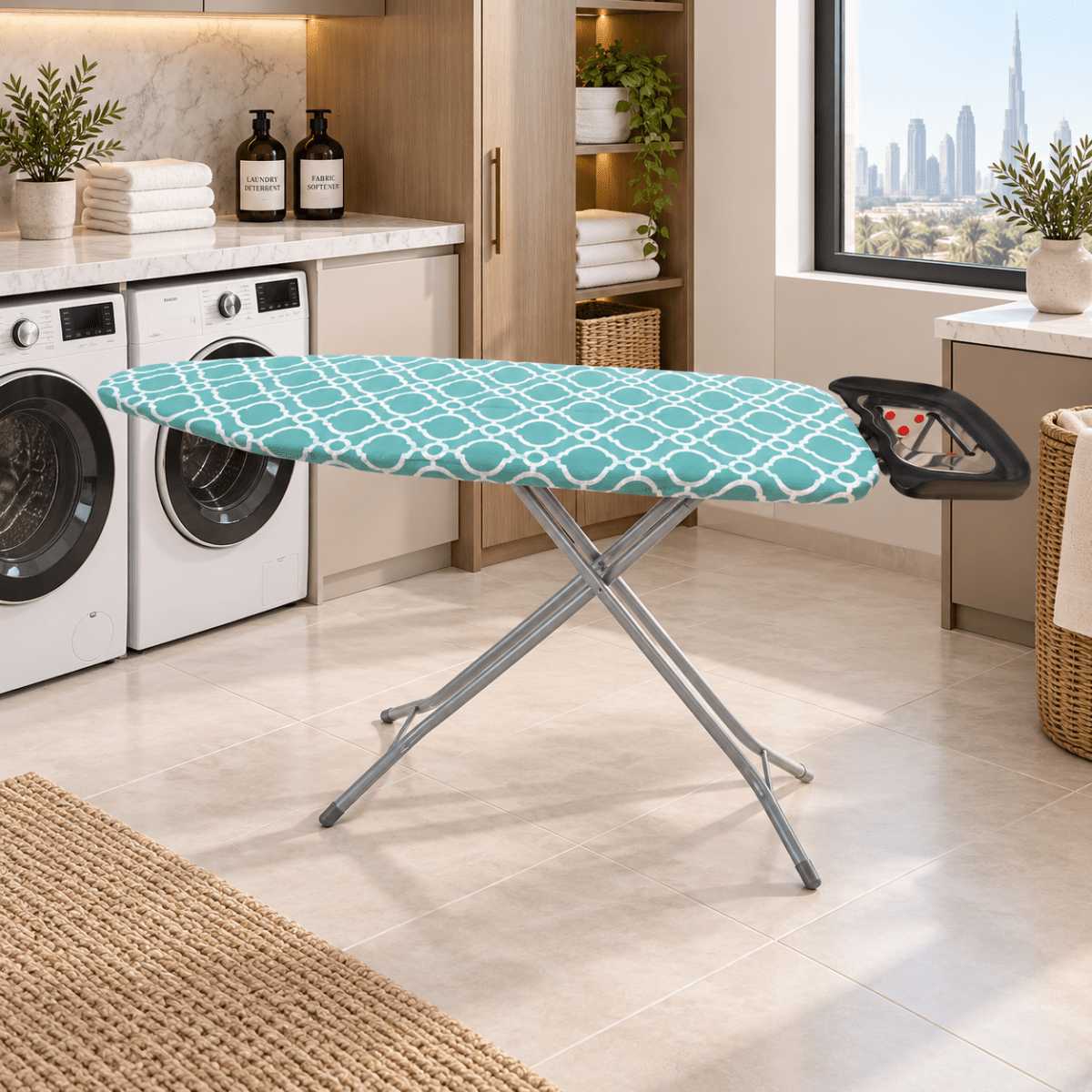 Vileda Star Foldable Ironing Board – 120 × 38 cm – Turquoise - Al Thahani Furniture
