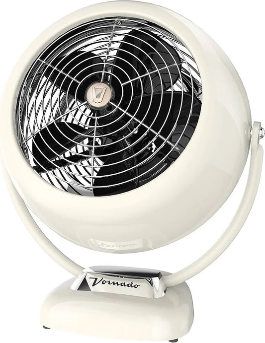 Vornado VFAN Sr. Vintage White Floor Fan | Signature Vortex Air Circulation | 3‑Speed Manual | Adjustable Tilt Head - althahanifurniture
