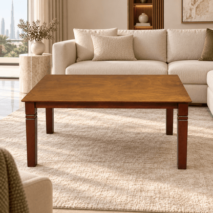 Walnut Finish 4-Seater Dining Table – 120 × 75 × 75 cm - Al Thahani Furniture