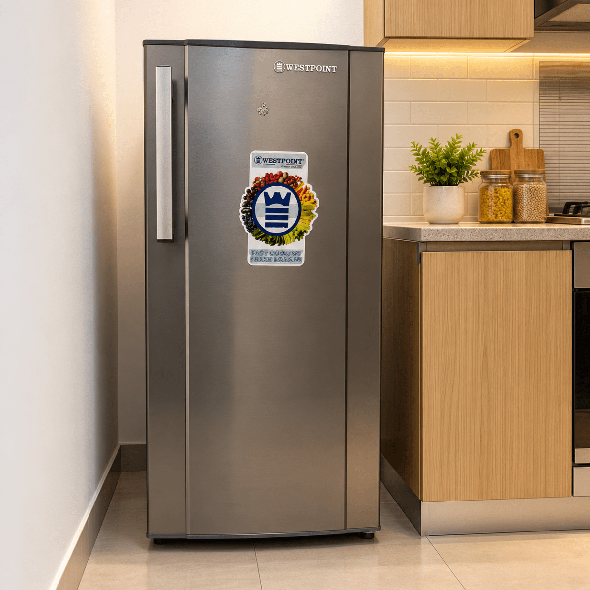 Westpoint 175L Single-Door Refrigerator with Freezer Compartment – Silver – WRN-2222.EI - Al Thahani Furniture