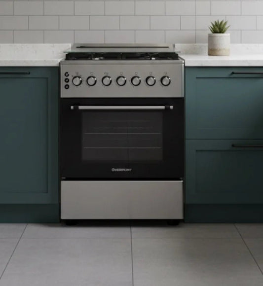 Westpoint Freestanding 4 - Burner Gas Cooker | Stainless Steel with Glass Top Cover - althahanifurniture